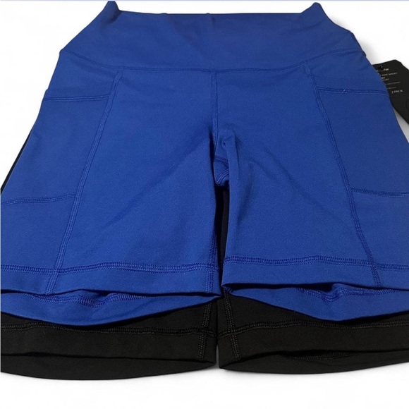 90 Degree By Reflex Royal Blue and Black Bike Shorts - Picture 1 of 4